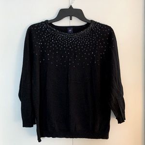 Gap Beaded 3/4 sleeve lightweight sweater
